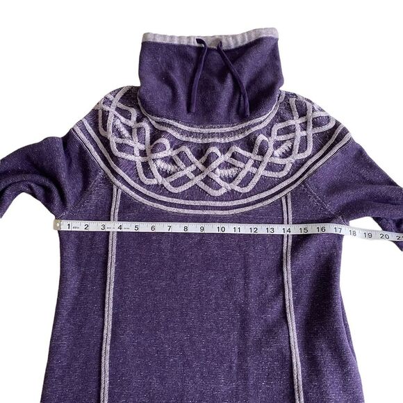 Eddie Bauer Purple Cowl Neck Fair Isle Sweater Sz M - Picture 6 of 10